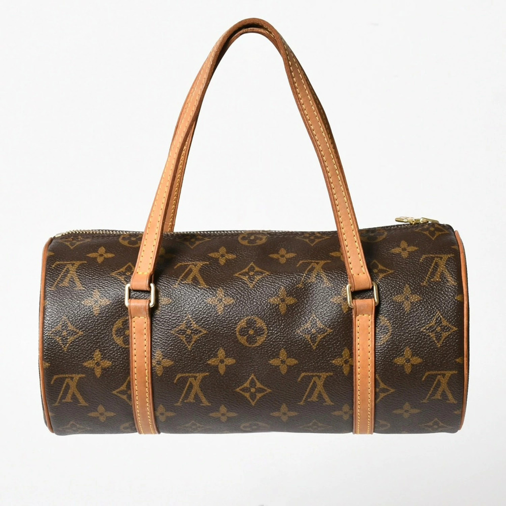 LOUIS VUITTON Papillon handbag Monogram leather brown